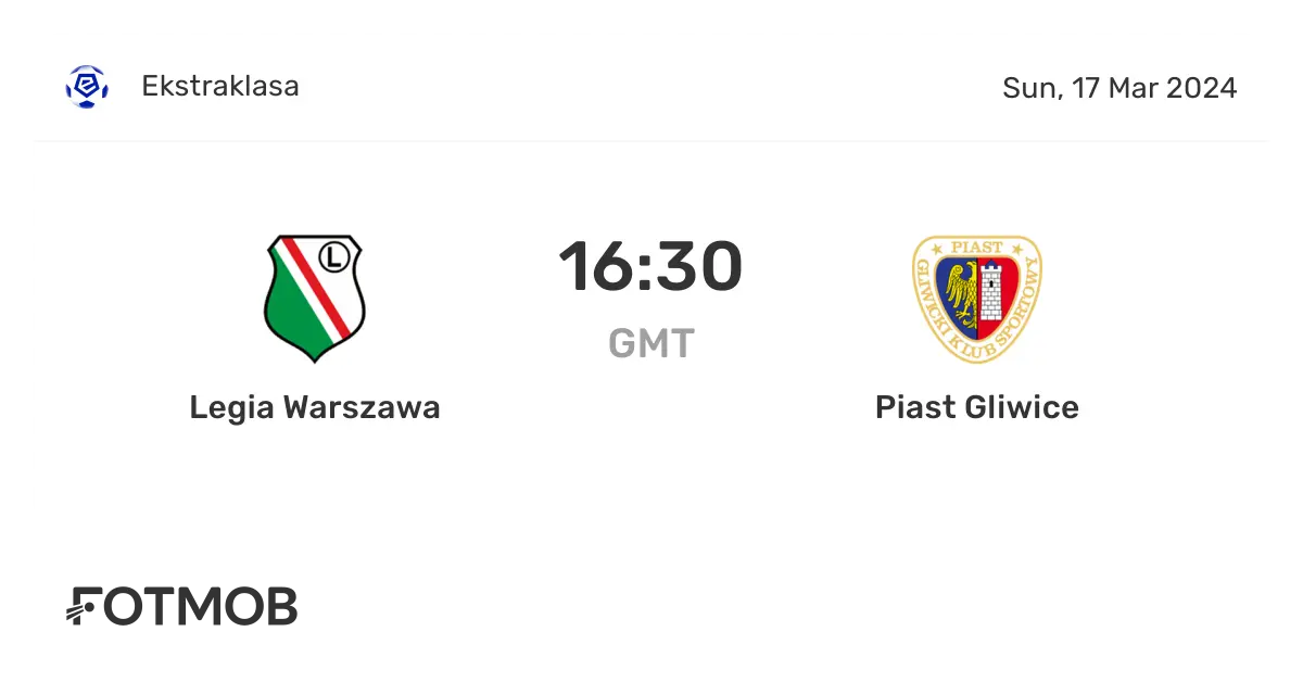 Exciting Clash: Piast Gliwice Takes on Legia Warszawa
